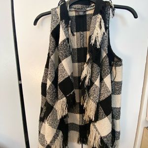Chelsea & Theodore Black White Buffalo Check Vest